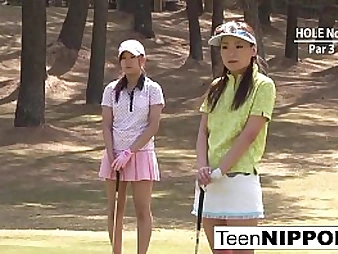 Teenie golfer gets her pinkish penetrated on be passed on green!