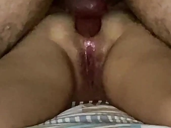 Stepmother and stepson caught in the act, Stepmother agrees to be romped by stepson's huge manhood and begs for a creampie