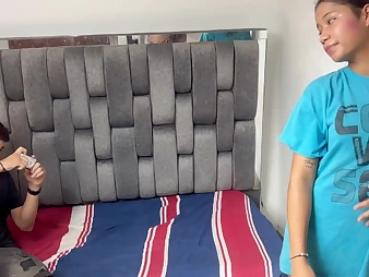 My stepsister gets crazy and bursts in homemade interracial video with Partynomercy2