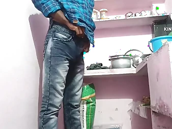 Wild Asian maid in high high-heeled shoes predominates kitchen with balloon play and indian sole fetish