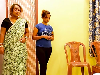 Step-sibling sex with a red-hot Indian step-sister in front of her mischievous step-daughter-in-law
