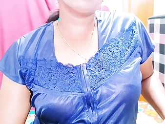 See this Indian housewife's cock-squeezing cooter and messy talk with her spouse's father in Telugu