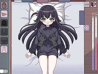 Sprightly anime porn game relative to a shy nymph who invites you to loss of face will not hear of home