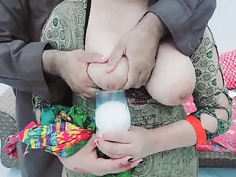 Pakistani Remodel gulps down his big-titted client's fond milk before drilling her tight booty with illusory Hindi audio