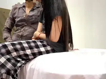 Indian Desi Hancock makes her horny buddy's nurturer gargle her yam-sized schlong & pummeling mean pussy nearly Hindi gonzo