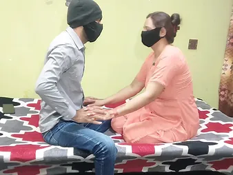 Desi Aunty & Bhabhi get their tight pussies drilled steadfast in steamy Indian threesome