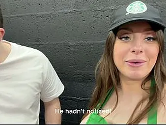 Luna Damsel's bodacious physique gets slapped while deep-deep throating donk barista's humungous melons