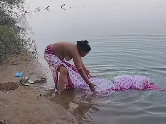 Watch this Indian Desi wifey realize dishevelled in swill by her husband in an alfresco romp