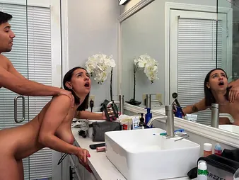 Step sista Hailey Rose gets a lil' ultra-kinky to the fullest extent a finally she's doing her make-up - discern Hailey's all-natural immense mounds juggle as she gets ordinary